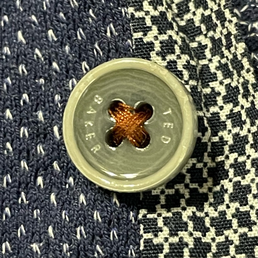 Ted Baker Navy Blue Patterned Button Down Short S… - image 6